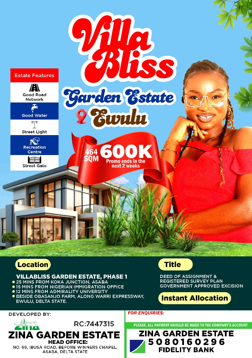 Villa Bliss Garden Estate Ogwashi Ewulu